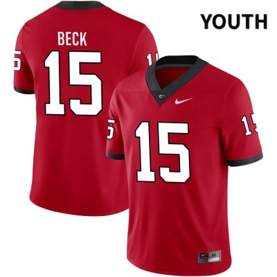 Youth Georgia Bulldogs NCAA #15 Carson Beck Nike Stitched Red NIL 2022 Authentic College Football Jersey RZN2754KE